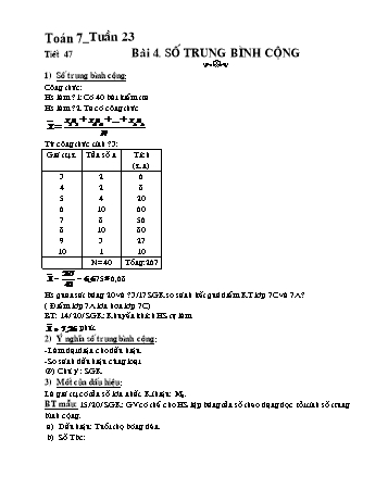 Giáo án Toán Lớp 7 - Tuần 23