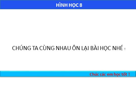 Slide Bài tập trắc nghiệm Hình học Lớp 8