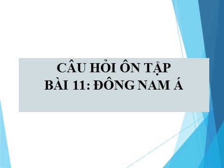 Bài giảng Địa lí Lớp 11 - Câu hỏi ôn tập Bài 11: Đông Nam Á - Trường THPT Châu Phú