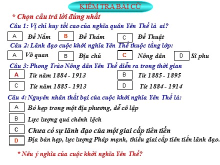 Bài giảng Lịch sử Lớp 8 - Tiết 45: Trào lưu cải cách Duy Tân ở Việt Nam nửa cuối thế kỉ XIX - Trường THCS & THPT Mỹ Hòa Hưng