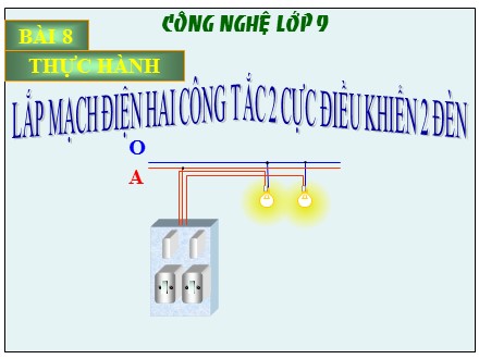Bài giảng Công nghệ Lớp 9 - Bài 8: Thực hành Lắp mạch điện hai công tắc 2 cực điều khiển 2 đèn - Trường THCS & THPT Mỹ Hòa Hưng