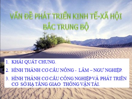 Bài giảng Địa lí Lớp 12 - Bài 35: Vấn đề phát triển kinh tế - xã hội Bắc Trung Bộ - Trường THPT Châu Phú