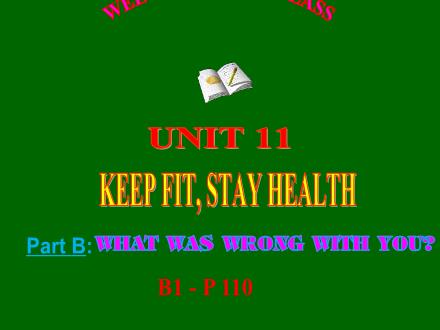 Bài giảng Tiếng Anh Lớp 7 - Unit 11: Keep fit, stay health - Part B: What was wrong with you?