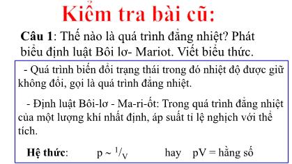 Bài giảng Vật lí Lớp 10 - Bài 31: Phương trình trạng thái của khí lí tưởng - Trường THPT Châu Phú