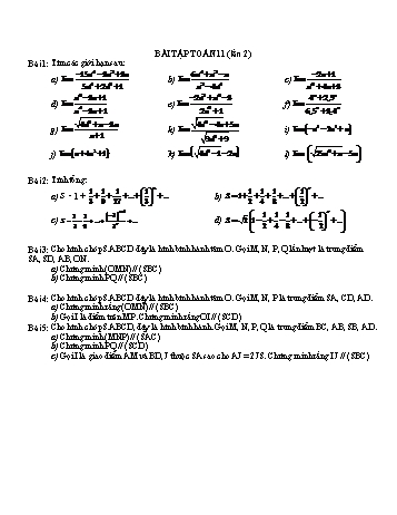 Bài tập môn Toán Lớp 11