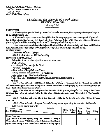 Đề kiểm tra bài viết số 5 môn Ngữ văn Lớp 12 - Năm học 2018-2019 - Võ Đức Hồng Nghiệp (Có đáp án và thang điểm)