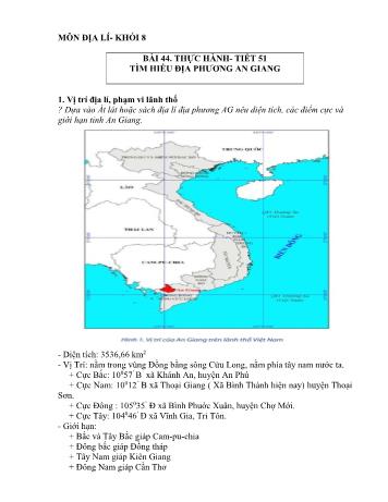 Nội dung ghi bài môn Địa lý Lớp 8 - Tiết 51: Thực hành tìm hiểu địa phương An Giang - Trường THCS Vĩnh Phú