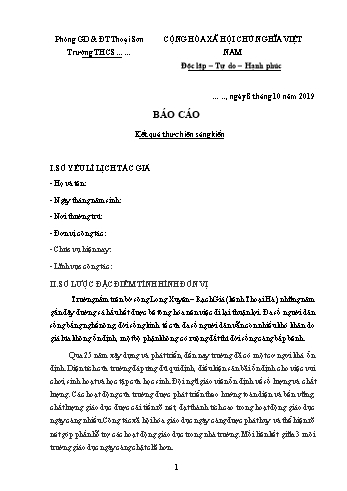 SKKN Một số giải pháp hạn chế bạo lực học đường trong công tác chủ nhiệm - Năm học 2019-2020 - Trường THCS Định Mỹ