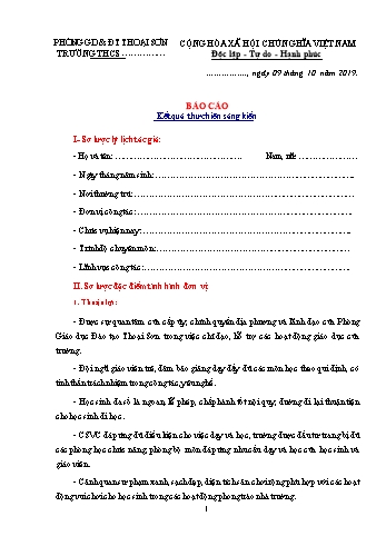 SKKN Một số giải pháp phòng chống bạo lực học đường trong trường THCS - Năm học 2019-2020 - Nguyễn Ngọc Châu Mai