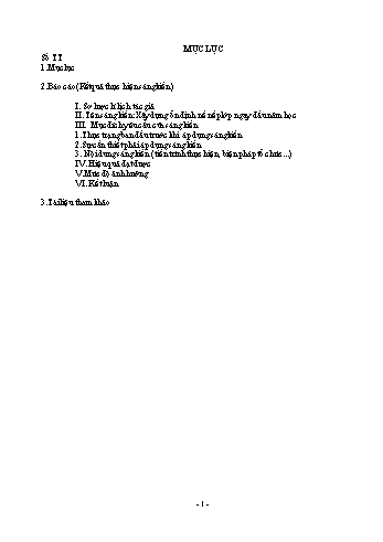 SKKN Xây dựng ổn định nề nếp lớp ngay từ đầu năm học - Năm học 2019-2020 - Thái Thị Thanh Tâm