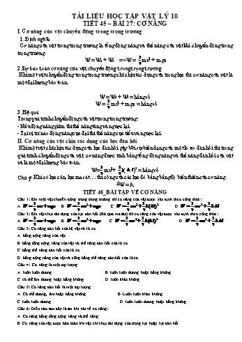 Tài liệu học online môn Vật lí Lớp 10 - Tiết 45 đến 48 - Năm học 2019-2020 - Trường THCS & THPT Cô Tô