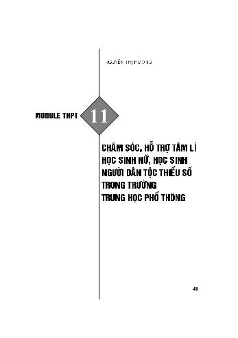 Bài thu hoạch bồi dưỡng thường xuyên THPT - Module 11: Chăm sóc, hỗ trợ tâm lí học sinh nữ, học sinh người dân tộc thiểu số trong trường Trung học phổ thông - Nguyễn Thị Hương