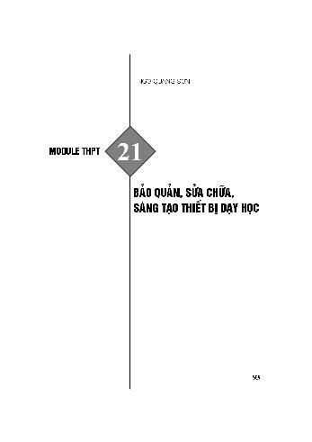 Bài thu hoạch bồi dưỡng thường xuyên THPT - Module 21: Bảo quản, sửa chữa, sáng tạo thiết bị dạy học - Ngô Quang Sơn