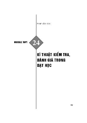 Bài thu hoạch bồi dưỡng thường xuyên THPT - Module 24: Kĩ thuật kiểm tra, đánh giá trong dạy học - Phạm Văn Hoan