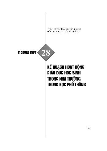Bài thu hoạch bồi dưỡng thường xuyên THPT - Module 28: Kế hoạch hoạt động giáo dục học sinh trong nhà trường Trung học phổ thông - Phan Thanh Long