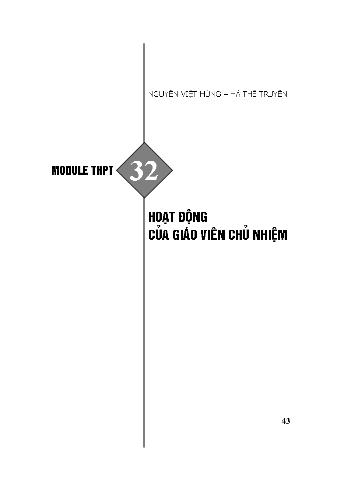 Bài thu hoạch bồi dưỡng thường xuyên THPT - Module 32: Hoạt động của giáo viên chủ nhiệm - Nguyễn Việt Hùng