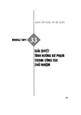 Bài thu hoạch bồi dưỡng thường xuyên THPT - Module 33: Giải quyết tình huống sư phạm trong công tác chủ nhiệm - Nguyễn Việt Hùng