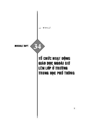 Bài thu hoạch bồi dưỡng thường xuyên THPT - Module 34: Tổ chức hoạt động giáo dục ngoài giờ lên lớp ở trường Trung học phổ thông - Lê Thanh Sử
