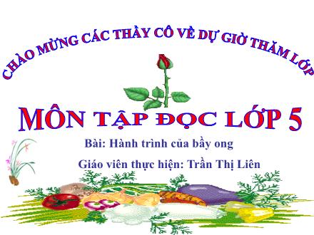 Bài giảng Tiếng Việt Lớp 5 - Tập đọc bài: Hành trình của bầy ong - Trần Thị Liên
