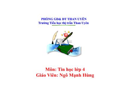 Bài giảng Tin học Lớp 4 - Tiết 10: Sao chép màu - Ngô Mạnh Hùng