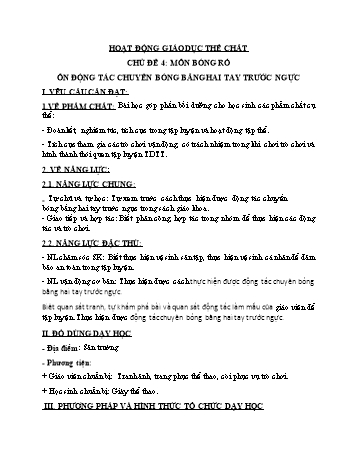 Bài giảng Giáo dục thể chất Lớp 3 - Chủ đề 4: Môn Bóng rổ - Tuần 32 - Lường Thị Nghĩa
