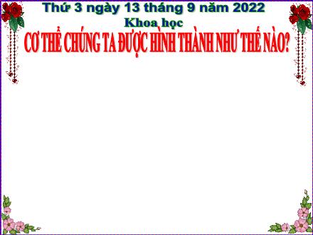 Bài giảng Khoa học Lớp 5 - Bài 4: Cơ thể chúng ta được hình thành như thế nào? - Năm học 2022-2023 - Hoàng Thị Trang