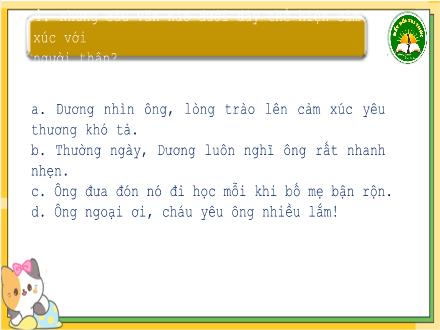 Bài giảng Tiếng Việt Lớp 3 (Kết nối tri thức) - Bài: Viết đoạn văn nêu tình cảm, cảm xúc đối với người thân - Đặng Thị Cẩm Thành