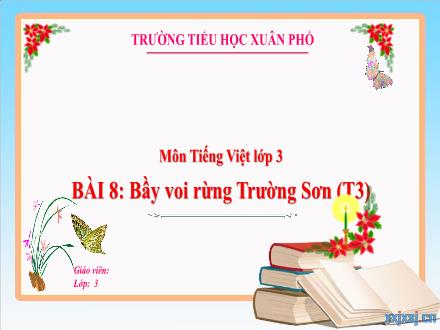 Bài giảng Tiếng Việt Lớp 3 (Kết nối tri thức) - Tuần 22, Bài 8: Bầy voi rừng Trường Sơn (Tiết 3) - Đặng Thị Cẩm Thành