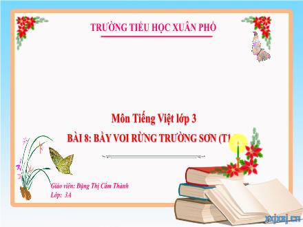 Bài giảng Tiếng Việt Lớp 3 (Kết nối tri thức) - Tuần 22, Bài 8: Bầy voi rừng trường sơn (Tiết 1+2) - Đặng Thị Cẩm Thành