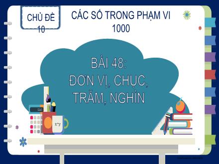Bài giảng Toán Lớp 2 (Kết nối tri thức) - Chủ đề 10: Các số trong phạm vi 1000 - Bài 48: Đơn vị, chục, trăm, nghìn (Tiết 1) - Đặng Thị Cẩm Thành
