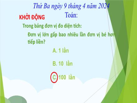 Bài giảng Toán Lớp 5 - Bài: Ôn tập về đo thể tích - Năm học 2023-2024 - Hoàng Thị Trang