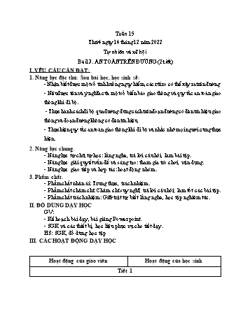 Bài giảng Tự nhiên và Xã hội Lớp 1 - Tuần 15, Bài 13: An toàn trên đường - Năm học 2022-2023 - Trần Thị Long