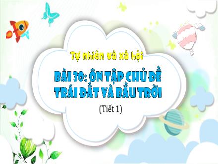Bài giảng Tự nhiên và xã hội Lớp 3 (Kết nối tri thức) - Bài 30: Ôn tập chủ đề Trái Đất và bầu trời (Tiết 1) - Đặng Thị Cẩm Thành