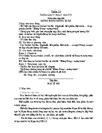 Giáo án điện tử Lớp 2 - Tuần 23 - Năm học 2020-2021 - Đặng Thị Cẩm Thành