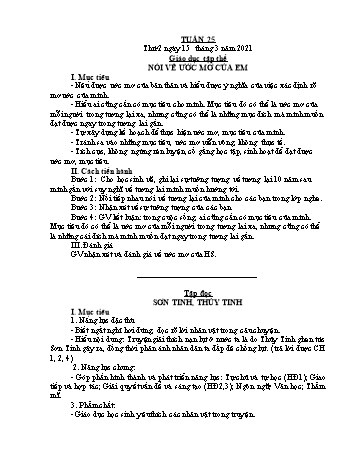 Giáo án điện tử Lớp 2 - Tuần 25 - Năm học 2020-2021 - Đặng Thị Cẩm Thành