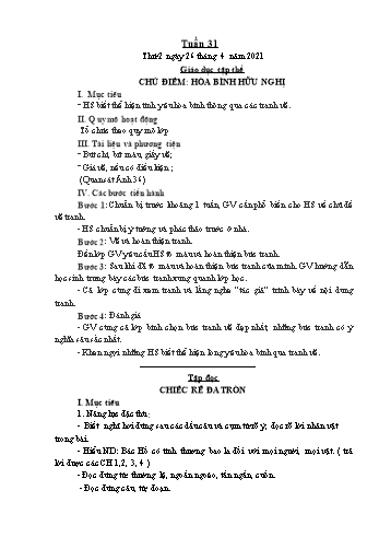 Giáo án điện tử Lớp 2 - Tuần 31 - Năm học 2020-2021 - Đặng Thị Cẩm Thành