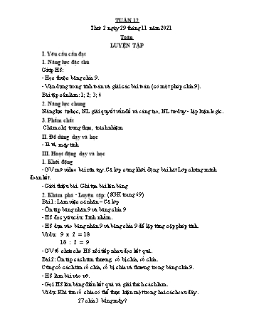 Giáo án điện tử Lớp 3 - Tuần 12 - Năm học 2021-2022 - Lường Thị Nghĩa
