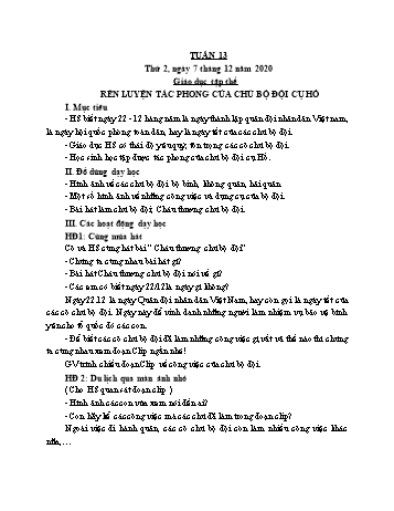 Giáo án điện tử Lớp 3 - Tuần 13 - Năm học 2020-2021 - Cao Thị Hảo