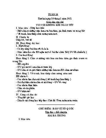 Giáo án điện tử Lớp 3 - Tuần 19 - Năm học 2020-2021 - Cao Thị Hảo