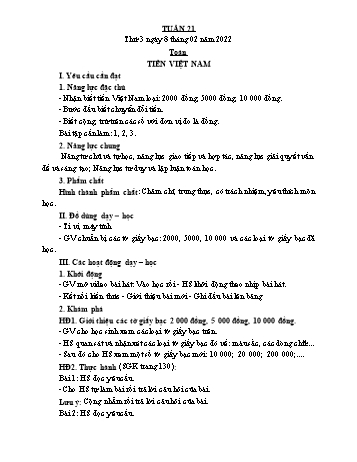 Giáo án điện tử Lớp 3 - Tuần 21 - Năm học 2021-2022 - Lường Thị Nghĩa
