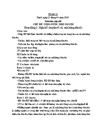 Giáo án điện tử Lớp 3 - Tuần 25 - Năm học 2020-2021 - Cao Thị Hảo