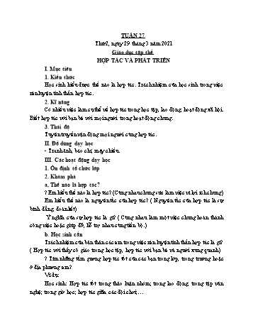 Giáo án điện tử Lớp 3 - Tuần 27 - Năm học 2020-2021 - Cao Thị Hảo