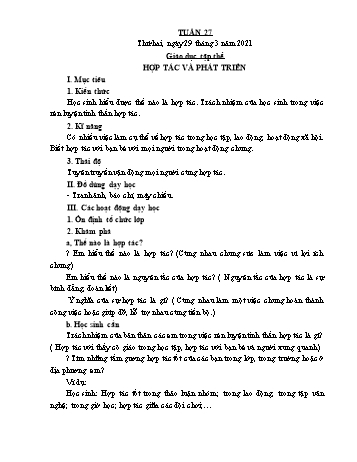 Giáo án điện tử Lớp 3 - Tuần 27 - Năm học 2020-2021 - Lường Thị Nghĩa