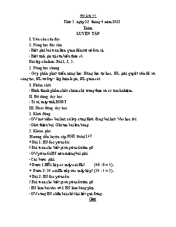 Giáo án điện tử Lớp 3 - Tuần 27 - Năm học 2021-2022 - Lường Thị Nghĩa