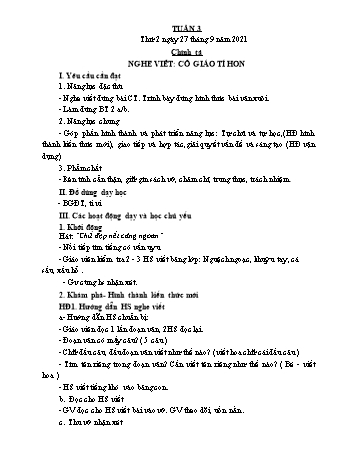 Giáo án điện tử Lớp 3 - Tuần 3 - Năm học 2021-2022 - Lường Thị Nghĩa