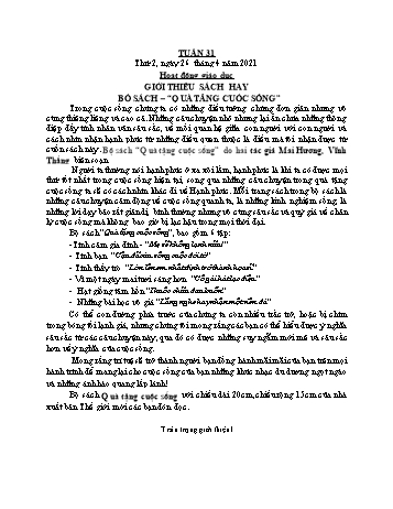Giáo án điện tử Lớp 3 - Tuần 31 - Năm học 2020-2021 - Cao Thị Hảo
