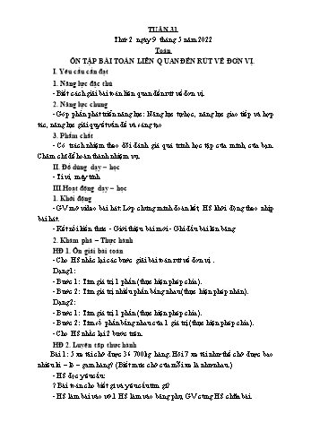 Giáo án điện tử Lớp 3 - Tuần 31 - Năm học 2020-2021 - Lường Thị Nghĩa
