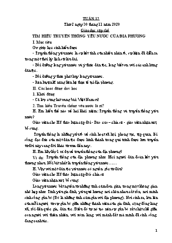 Giáo án điện tử Lớp 4 - Tuần 12 - Năm học 2020-2021 - Lường Thị Nghĩa