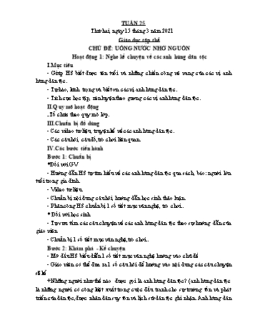 Giáo án điện tử Lớp 4 - Tuần 25 - Năm học 2020-2021 - Lường Thị Nghĩa