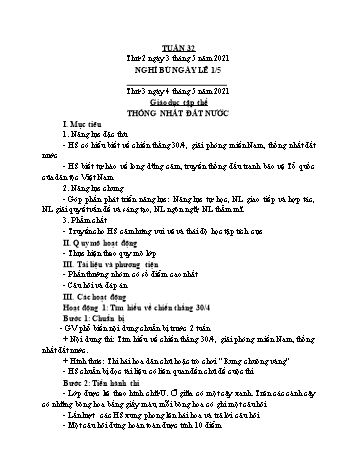 Giáo án điện tử Lớp 4 - Tuần 32 - Năm học 2020-2021 - Lường Thị Nghĩa